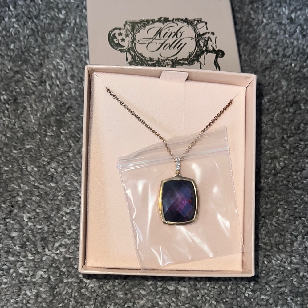 Kirk's Folly Purple Pendant Necklace